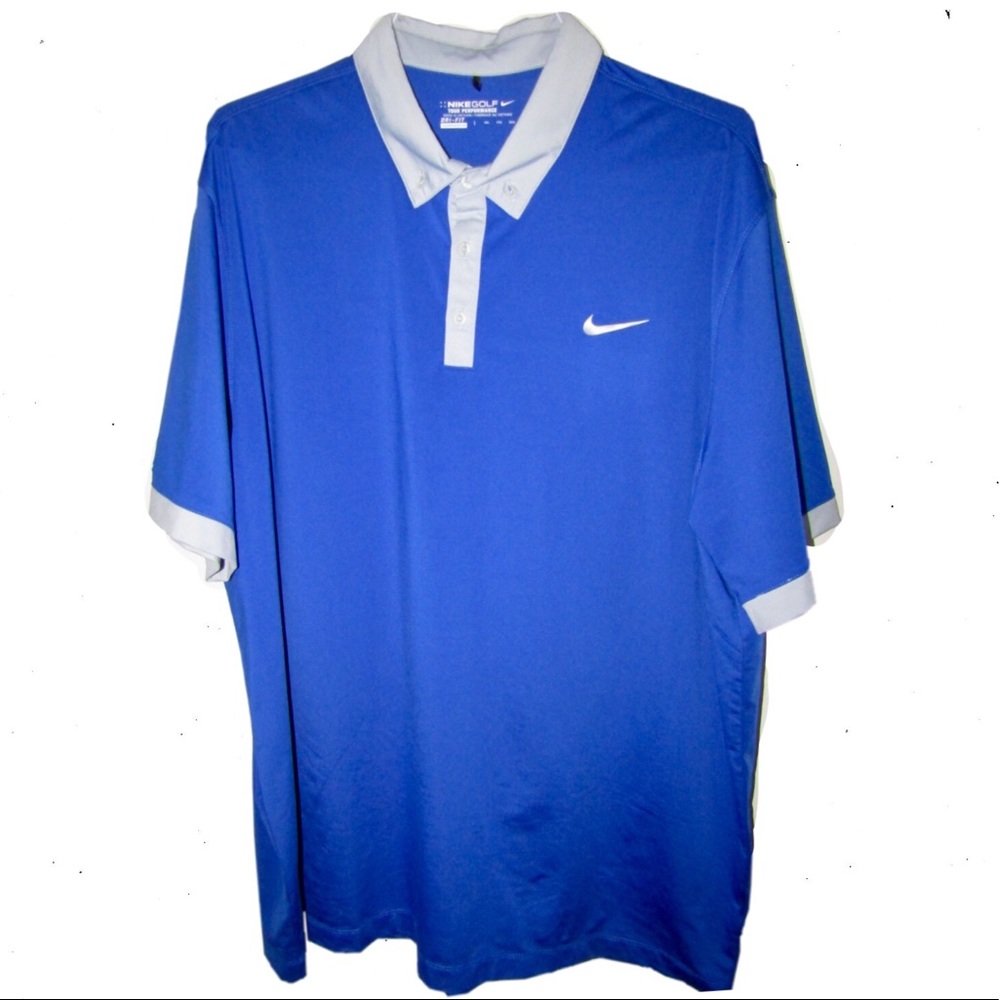 Blue short sleeve golf Nike shirt